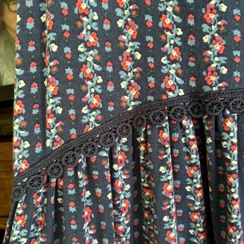 MATILDA JANE Beyond the Horizon Navy Blue/Coral/Purple/White Floral Top,GUC. - Picture 8 of 9
